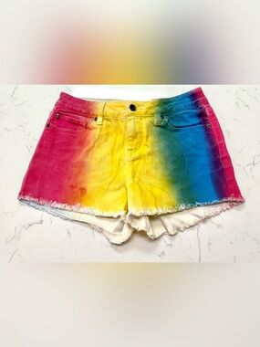 Black heart 🌈PRIDE - Rainbow Jean Shorts Size 7